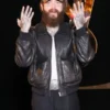 Men Post Malone Black Real Leather Jacket