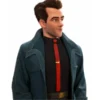 Men Raymond Gunn Button Up Teal Blue Coat