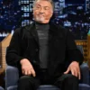 Men Sylvester Stallone Black Suede Leather Blazer