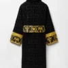 Men Versace Open Front Belted Bathrobe