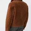 Men’s Brown Suede & Shearling Quilted Blouson Jacket