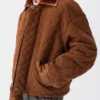Men’s Brown Suede & Shearling Quilted Blouson Jacket