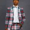 Mens Plaid Christmas Blazer
