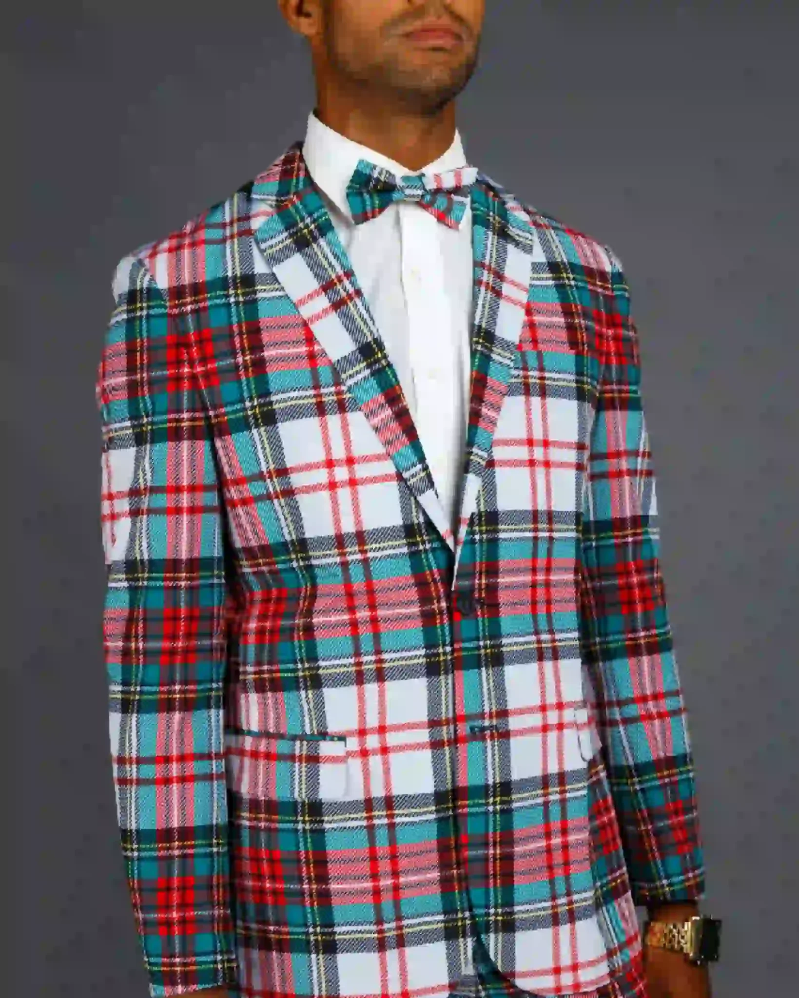 Mens Plaid Christmas Blazer