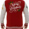 Merry Christmas Leather Sleeve Varsity Jacket 2026