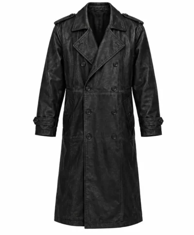 Michael B. Jordan Miami Vice Black Leather Trench Coat