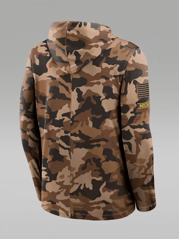 Michigan Wolverines Nike Camo Military Appreciation Hooded Shirt