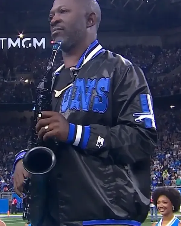 Mike Phillips Detroit Lions Black Satin Jacket