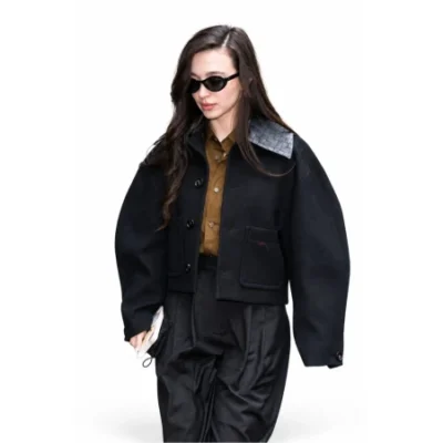 Mikey Madison Black Cropped Jacket