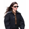 Mikey Madison Black Leather Cropped Jacket
