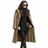 Mikey Madison Brown Long Wool Coat
