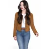 Mikey Madison Brown Suede Leather Jacket