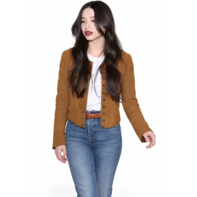 Mikey Madison Brown Suede Leather Jacket