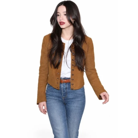 Mikey Madison Brown Suede Leather Jacket