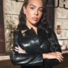 Milan Fashion Week Georgina Rodríguez Leather Jacket