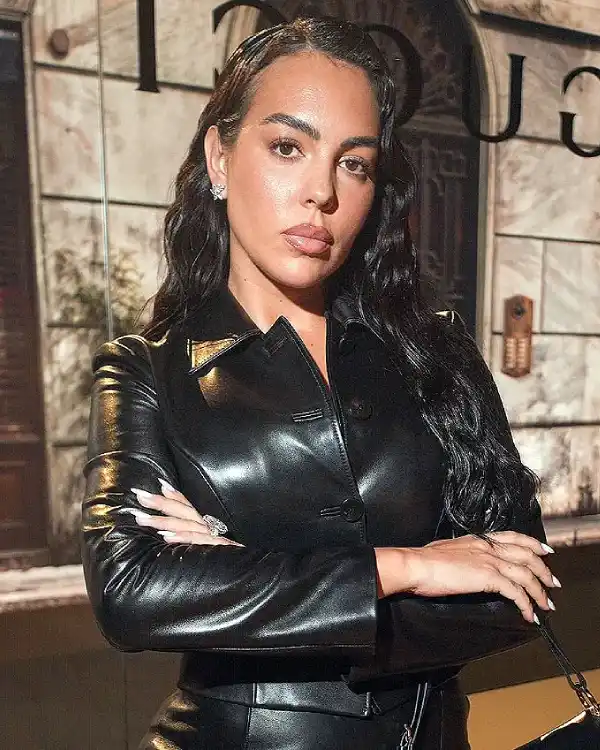 Milan Fashion Week Georgina Rodríguez Leather Jacket