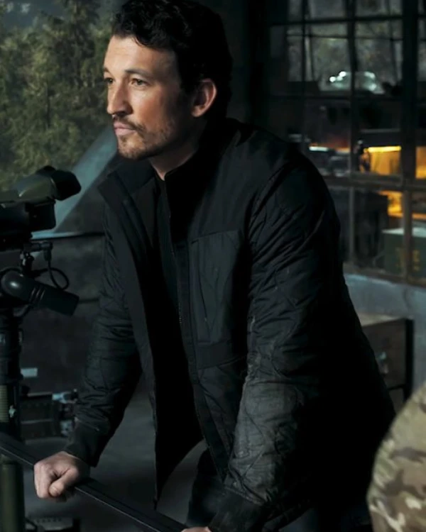 Miles Teller Black Quilted Hooded Parachute Jacket