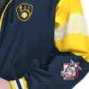 Milwaukee Brewers Legacy Lightweight Navy and Gold Hooded Jacket