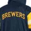 Milwaukee Brewers Legacy Lightweight Navy and Gold Hooded Jacket