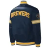 Milwaukee Brewers Midfield Navy Satin Jacket