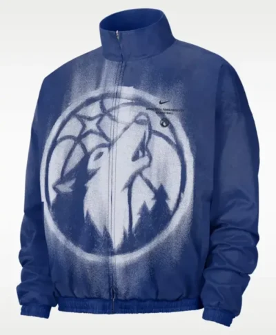 Minnesota Timberwolves Nike Blue Woven Basketball Jacket