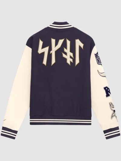 Minnesota Vikings Nike Purple Wool White Leather Varsity Jacket