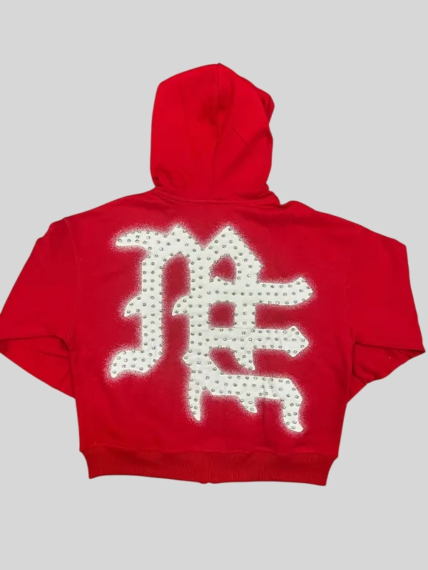 Mixed Emotion Replica Crystal Zip Outerwear