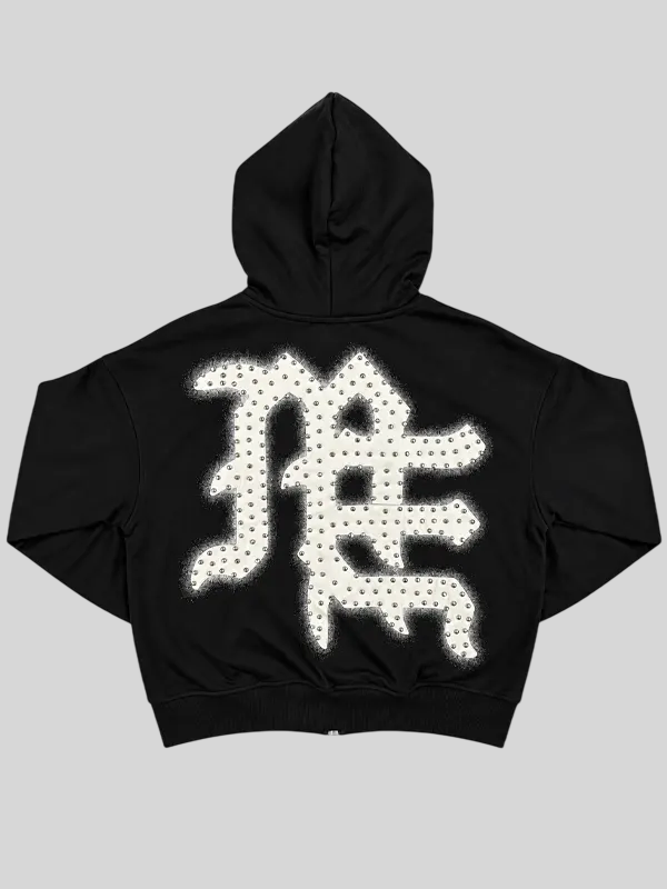 Mixed Emotion Rhinestone Zip Up Jacket