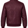 Monica Burgundy Crocodile Leather Bomber Jacket