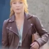 Moonflower Murders Susan Ryeland Brown Leather Jacket