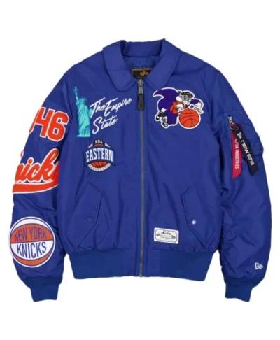 NY Knicks New Era x Alpha Industries Blue MA-1 Jacket