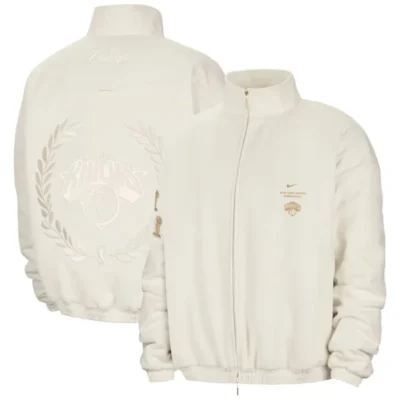 NY Knicks Nike 2026 NBA Finals Champions Cream Jacket