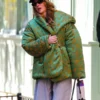 NYC 2026 Jennifer Lawrence Floral Green Jacket