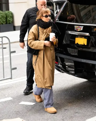 NYC Jennifer Lawrence Tan Brown Coat