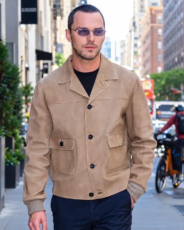 NYC Nicholas Hoult Suede Jacket