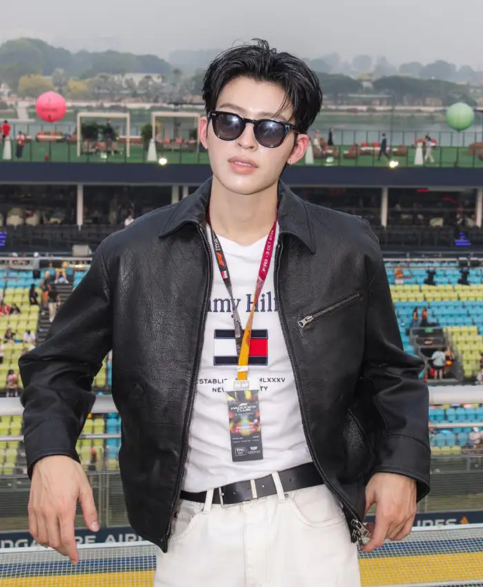 Naravit Lertratkosum Singapore Grand Prix Black Leather Jacket