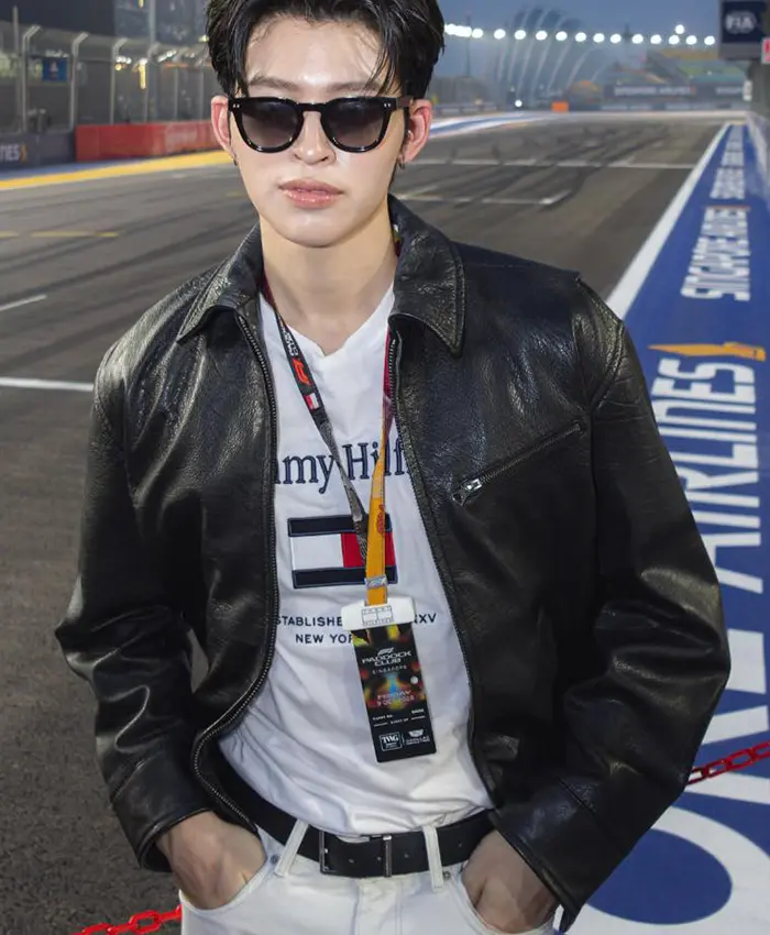 Naravit Lertratkosum Singapore Grand Prix Black Leather Jacket