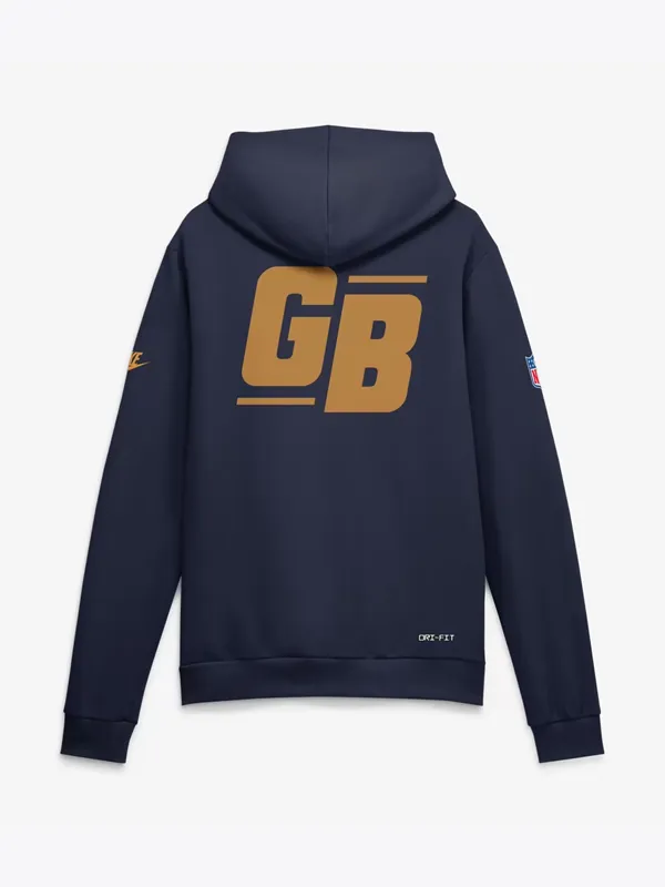 Navy Green Bay Packers Sideline Fleece Hoodie