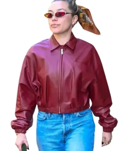 New York City Florence Pugh Leather Jacket