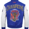 New York Knicks 2026 Championship Blue Leather Jacket