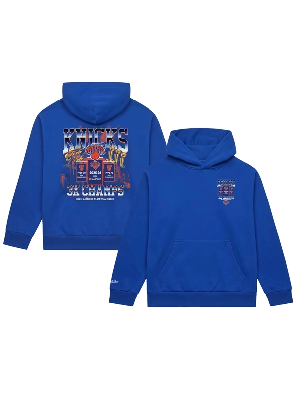 New York Knicks Champions Banner Blue Hoodie