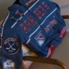 New York Rangers Blue Leather Bomber Jacket