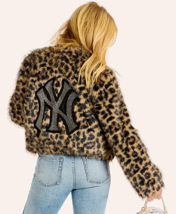 New York Yankees Leopard Fur Jacket by Jill Martin