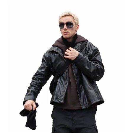 Nicholas Hoult How to Rob a Bank 2026 Black Leather Jacket