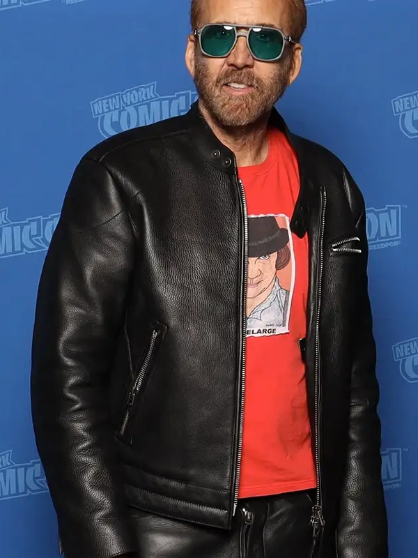 Nicolas Cage Spider Noir Black Leather Trench Coat