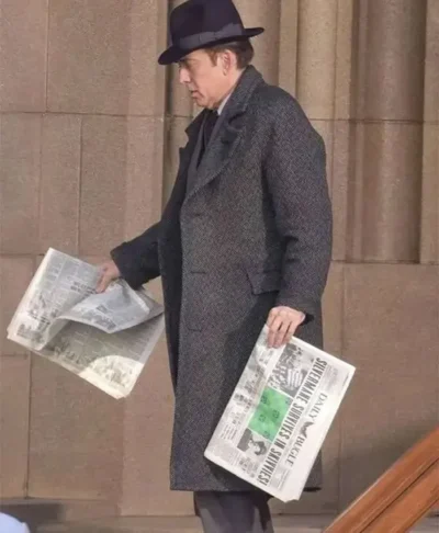 Nicolas Cage Spider Noir Grey Wool Coat
