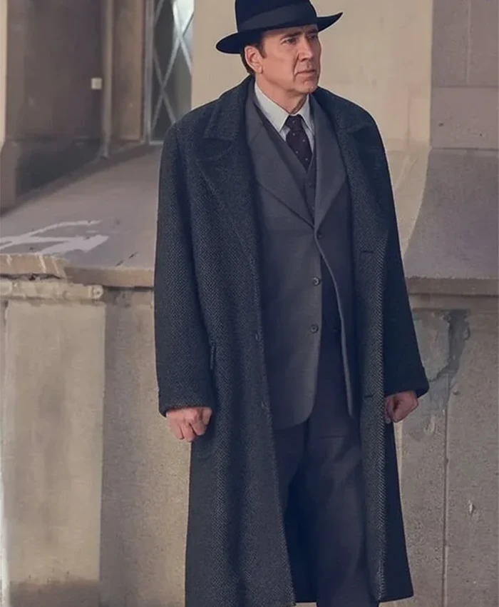 Nicolas Cage Spider Noir Grey Wool Coat