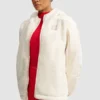 Nike SKIMS White Sherpa Fleece Cropped Jacket