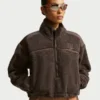 Nike x SKIMS Brown Sherpa Women’s Cropped Jacket