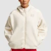 Nike x SKIMS White Sherpa Women’s Cropped Jacket